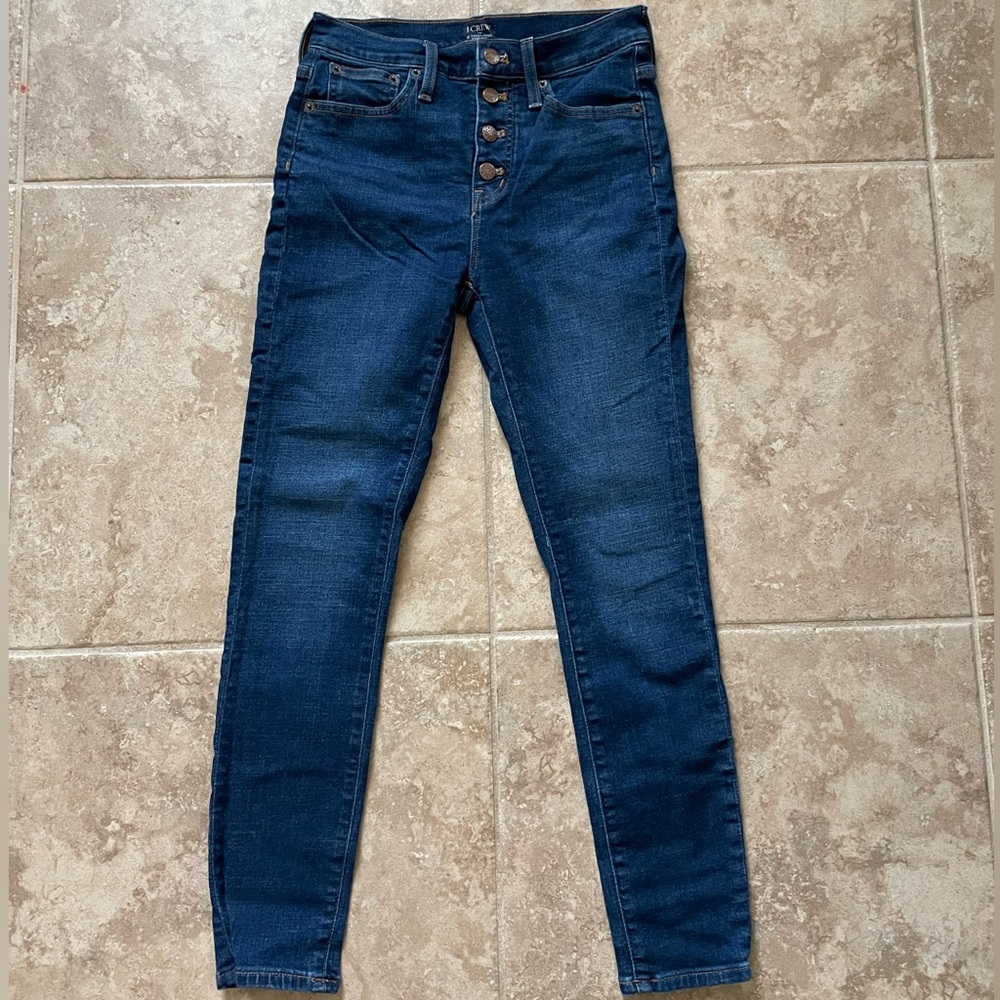 JCrew 10” High-Rise Button Front Skinny Jean